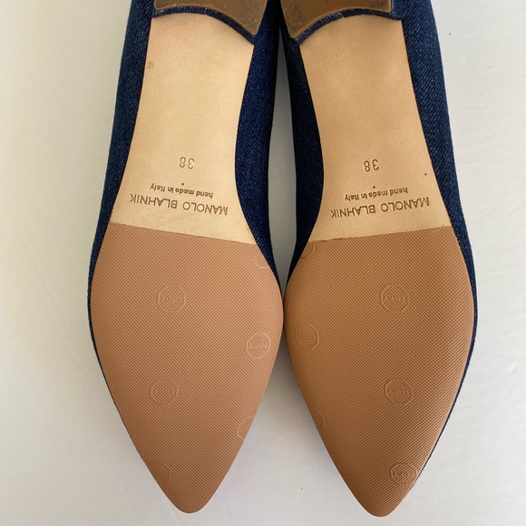 Manolo Blahnik Hangisi Denim Ballerina Flat - Picture 8 of 13